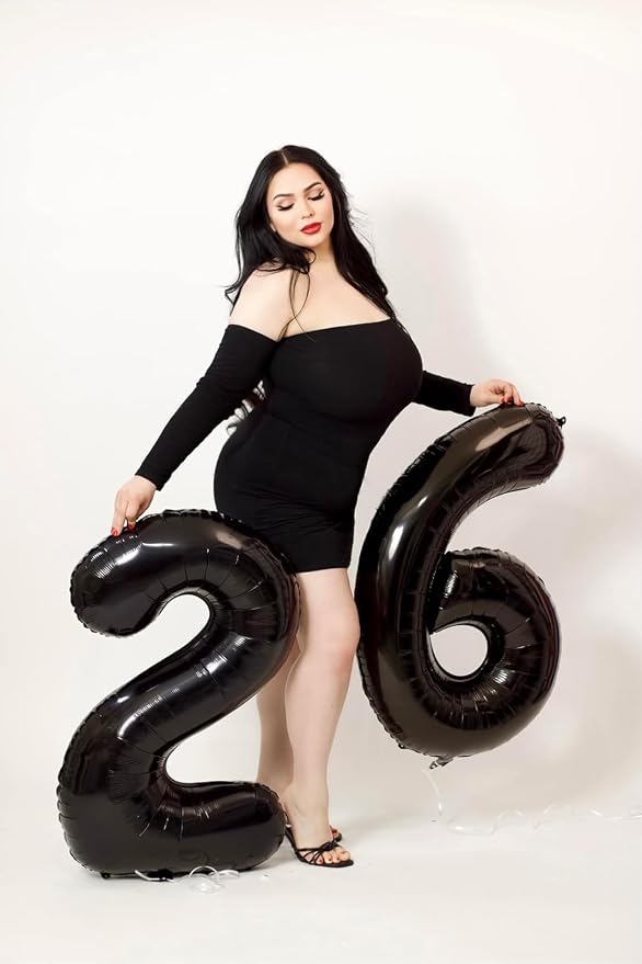 Numbers 25 Balloon 40Inch Black Balloons - Image 2