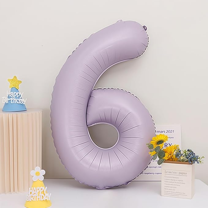 Pastel Purple 18 Number Balloons, 40 Inch Light Purple 18 Balloons Large Helium - Image 7