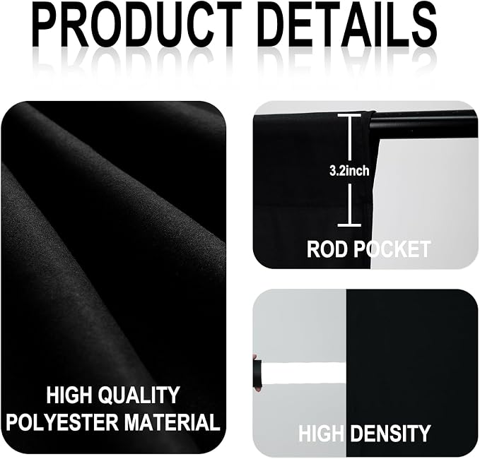 GFCC 7.5FTx10FT Black Backdrop Background - Image 3