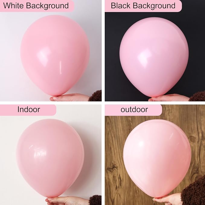RUBFAC White and Pink Balloons 129pcs Different Sizes 18 12 10 5 Inch | Latex - Image 3