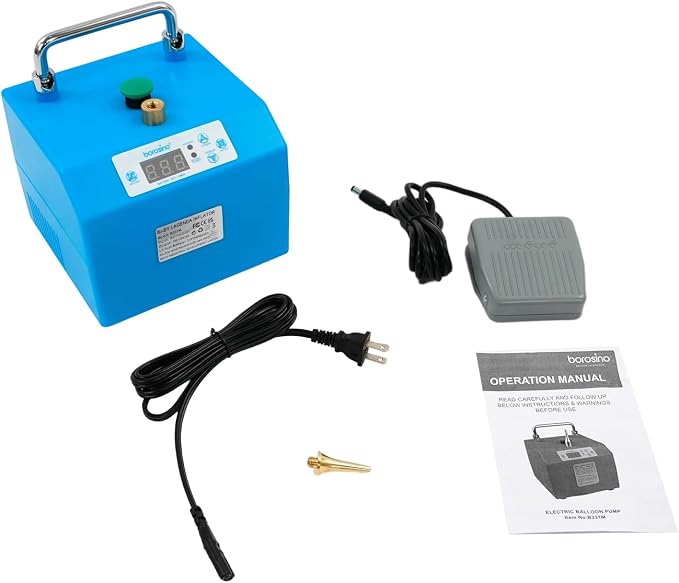 Electric Balloon Pump with Timer Pedal & Control, Portable Inflator Blower | - Image 6