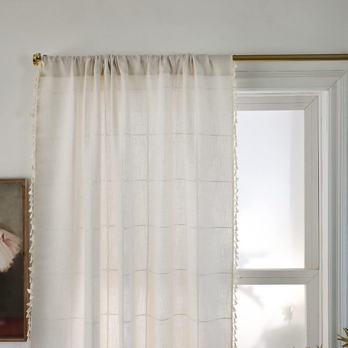Sutuo Home Boho Curtain for Bedroom 84 Inch Length, Light Filtering Country - Image 2