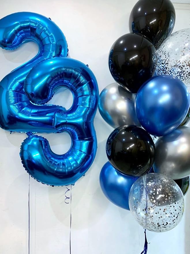 Navy Blue Number 0 Balloon 40 Inch, 0th Birthday Decorations Men Women | Foil - Image 2
