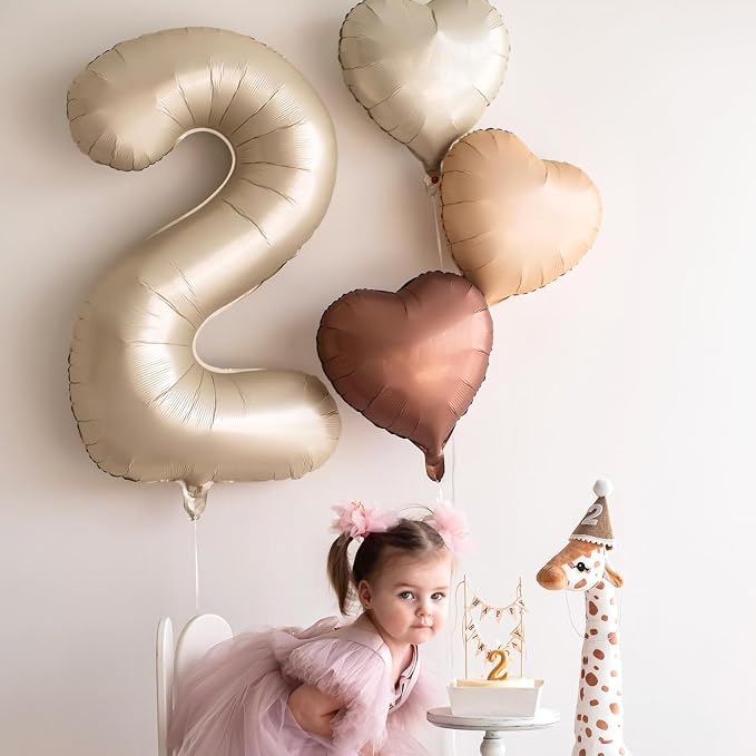 10PCS Brown Khaki Heart Shape Balloons - Image 5