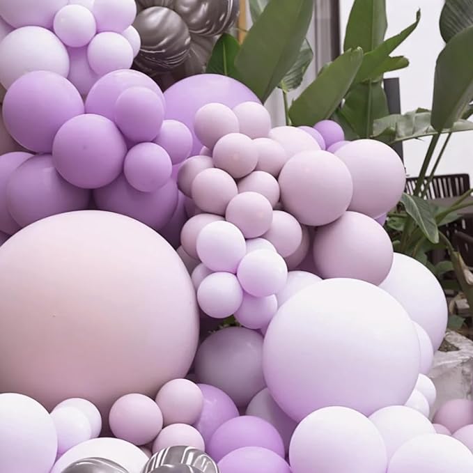 Voircoloria 90pcs Lilac Balloons Garland Arch Kit, 18 12 10 5 Inch | - Image 5