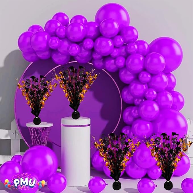 PMU Bursting Star Metallic Foil Spray Centerpiece- Metallic Black & Orange - Image 3