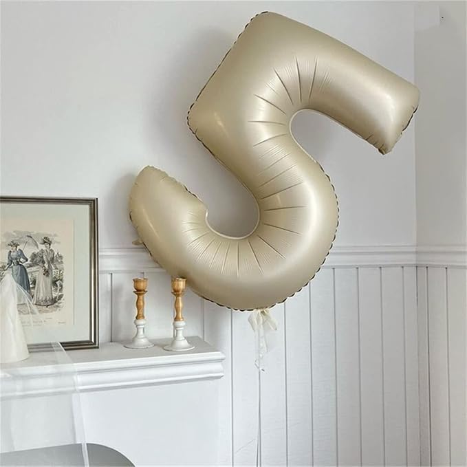 Beige 18 Birthday Balloons Number, 40 Inch Large Cream Foil 1 & 8 Balloon - Image 5