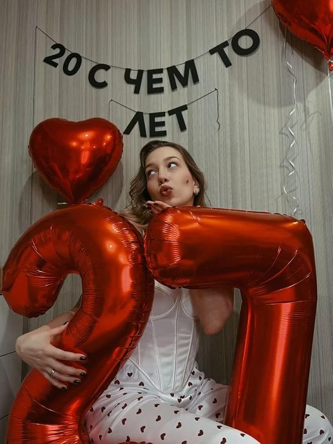 Numbers 16 Balloon 40Inch Red Balloons - Image 3
