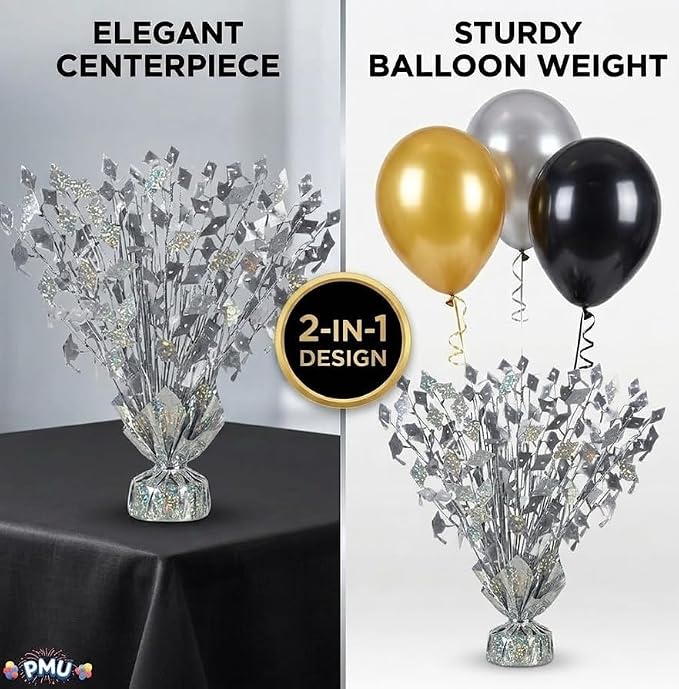 PMU 3 Pcs Silver Graduation Balloon Weights, Graduation Centerpieces - Image 3