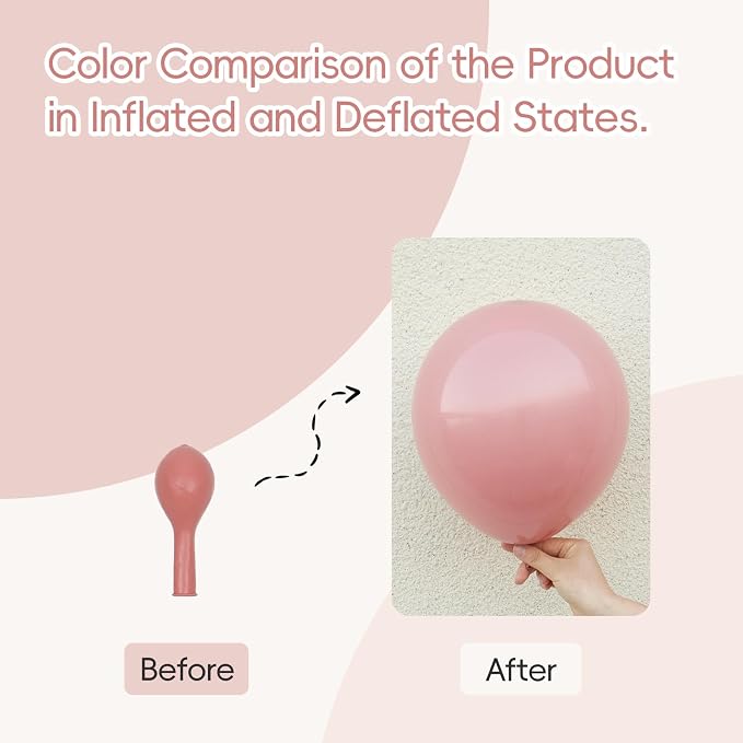 Dusty Pink Balloons 12 inch, Dusty Rose Latex 50pcs Party Balloons | Boho - Image 3