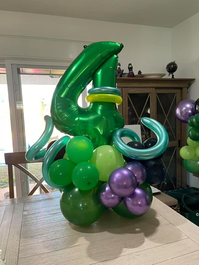 Green Number 4 Balloon 40 Inch, 4th Birthday Party Decorations Men Women | Foil - Image 2