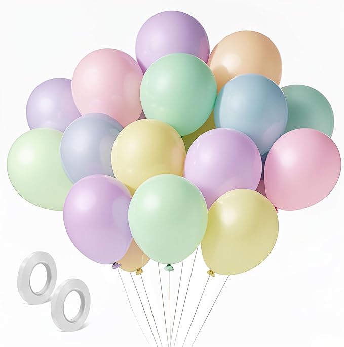 Pastel Balloons Latex Pastel Birthday Decorations 160 Pack 5 inch Round Helium by BOMSI