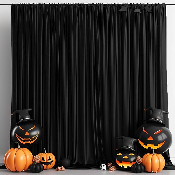 10x10ft Wrinkle Free Black Backdrop Curtain - Image 8