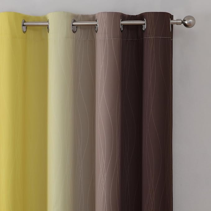 Brown and Yellow Blackout Curtains - Image 4