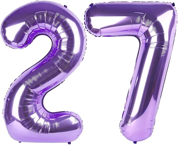 Number Balloons 27 Balloon 40 inch Purple by Enyeopd