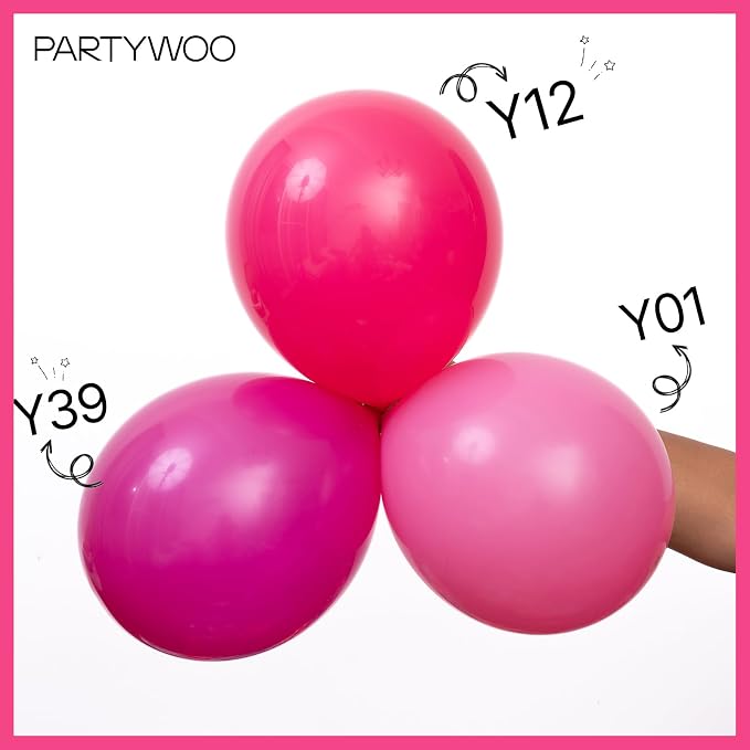 PartyWoo Hot Pink Balloons 100pcs Magenta Fuchsia Color 12 Inch | Balloons - Image 4