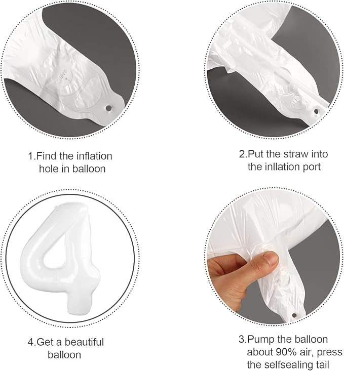 Number Balloons 40 Inch White 6 Balloon - Image 6