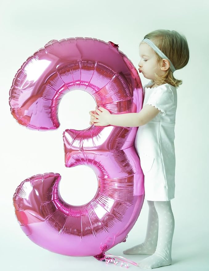 9 Balloon Number 40 Inch Pink Balloons - Image 4