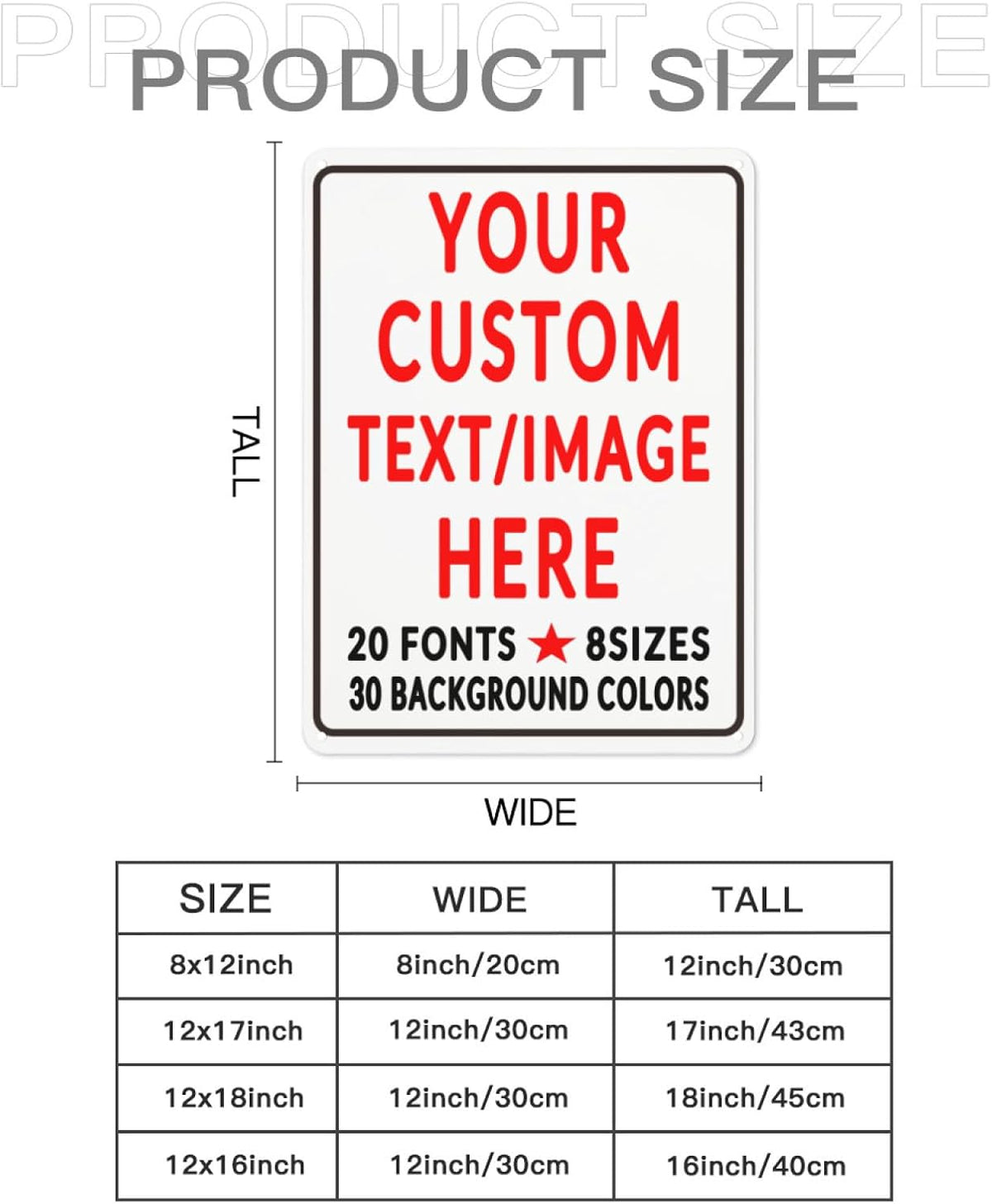Custom Sign Personalized Custom Metal Sign, Customize For Office, Business, Workplace, Office, Home, Delivery Signs 8x12