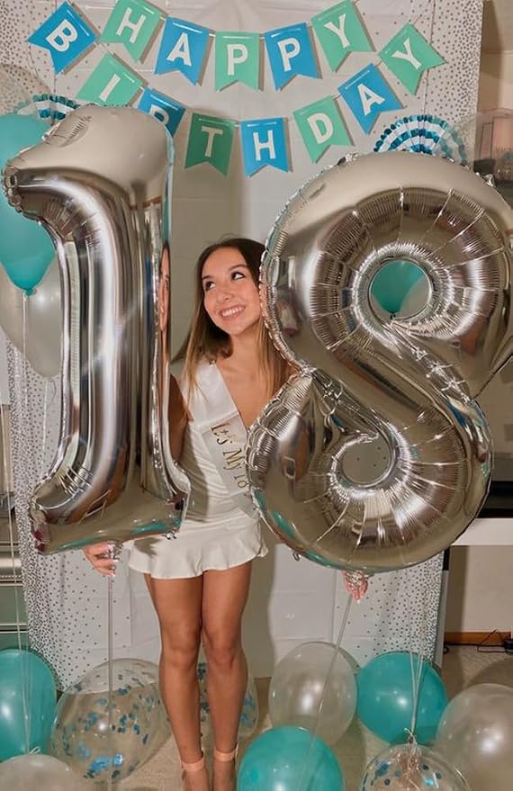 50 Balloons Number for 50th Birthday Decorations Women Men, Inflation Straw & - Image 6