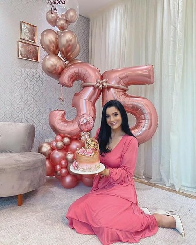Number 5 Balloons 40 Inch for 5 15 Birthday Party Decorations, Pastel Pink | - Image 4