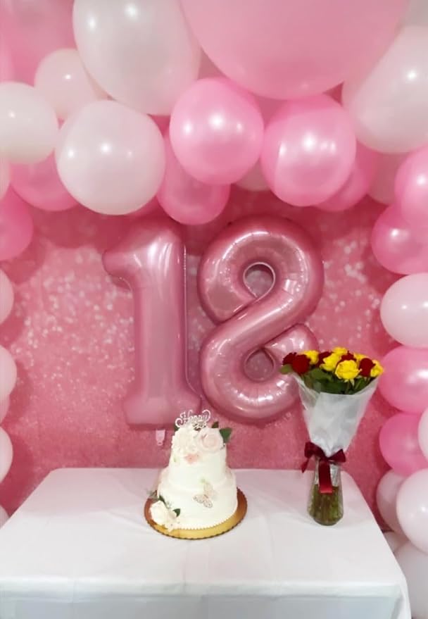 Number Balloons 4 Balloon Pearl Pink - Image 3