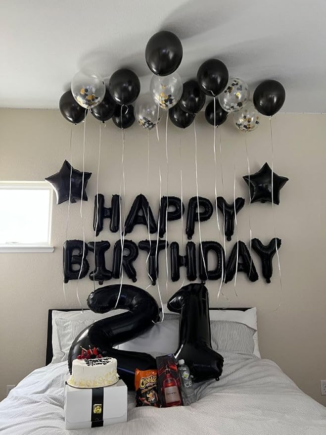 Black Number 21 Balloon 40 Inch - Image 4