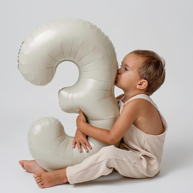 6 Balloon - Cream Birthday Number Balloons, 40 Inch Decorations Men Women | - Image 9