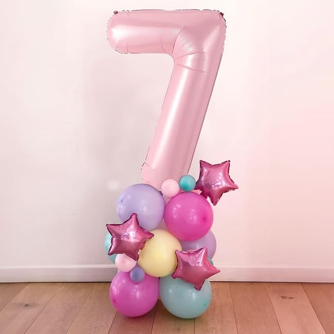 Light Pink 9 Balloon, 40 Inch Large Pastel Pink Foil Helium Number Balloons 0-9 - Image 7