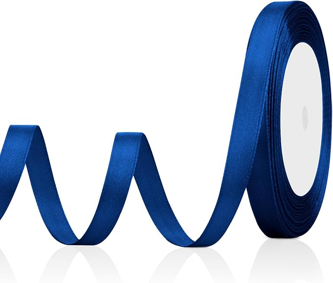 Navy Blue Ribbon Christmas Ribbon 3/8 in 25 Yards Dark Blue Ribbons by OALCQ