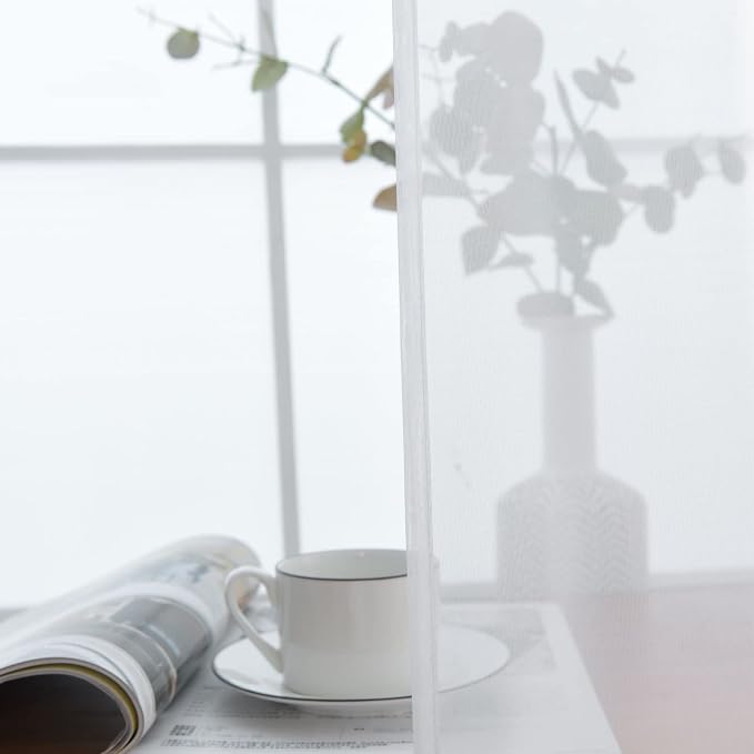 SpaceDresser Basic Rod Pocket Sheer Voile Window Curtain Liners White 2 Panels - Image 4