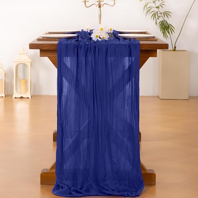 Cheesecloth Table Runner Summer Boho Wedding Birthday Party Home Decor | Royal - Image 3