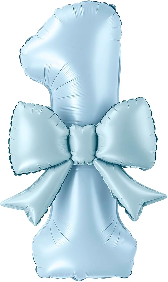 40 Inch Number 1 Balloon with Bow, Coquette Aesthetic Foil Balloon by Unknown