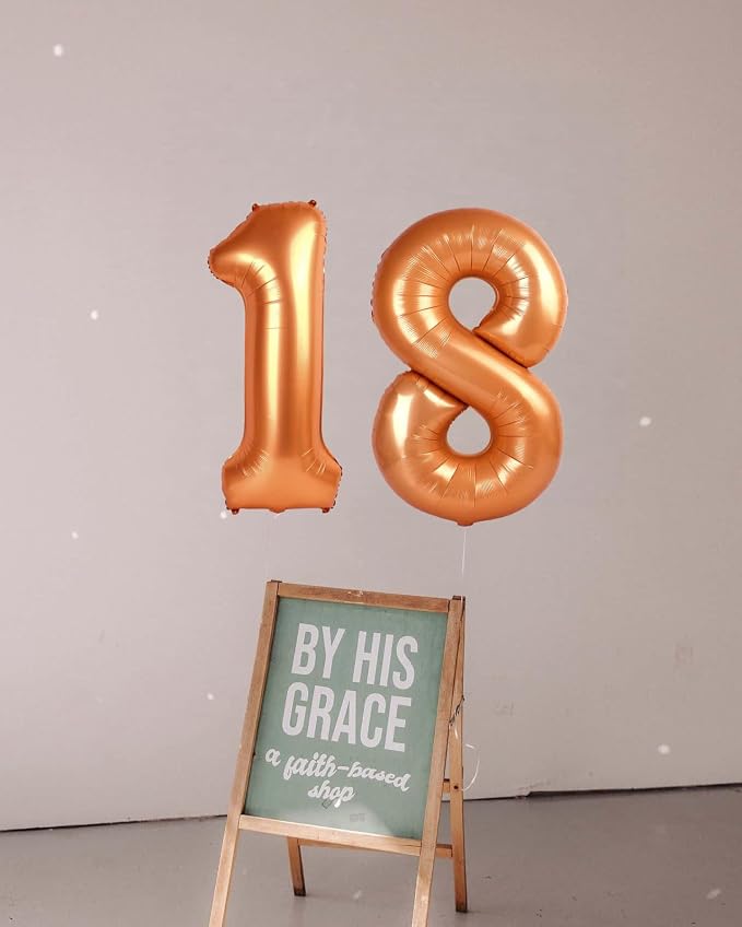 3 Balloon - Orange Birthday Number Balloons, 40 Inch Decorations Men Women | - Image 9