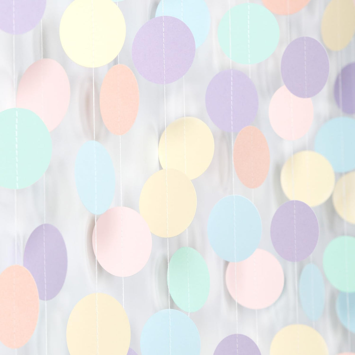 Pastel Rainbow Birthday Party-Decorations Streamers - 52FT Yellow Blue Mint Pink Purple Hanging Paper Garland Banner,Birthday Baby Bridal Shower Bachelorette Engagement Supplies Backdrop Decor Hugtmr