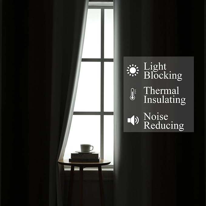 Brown and Greyish White Ombre Blackout Curtains - Image 3