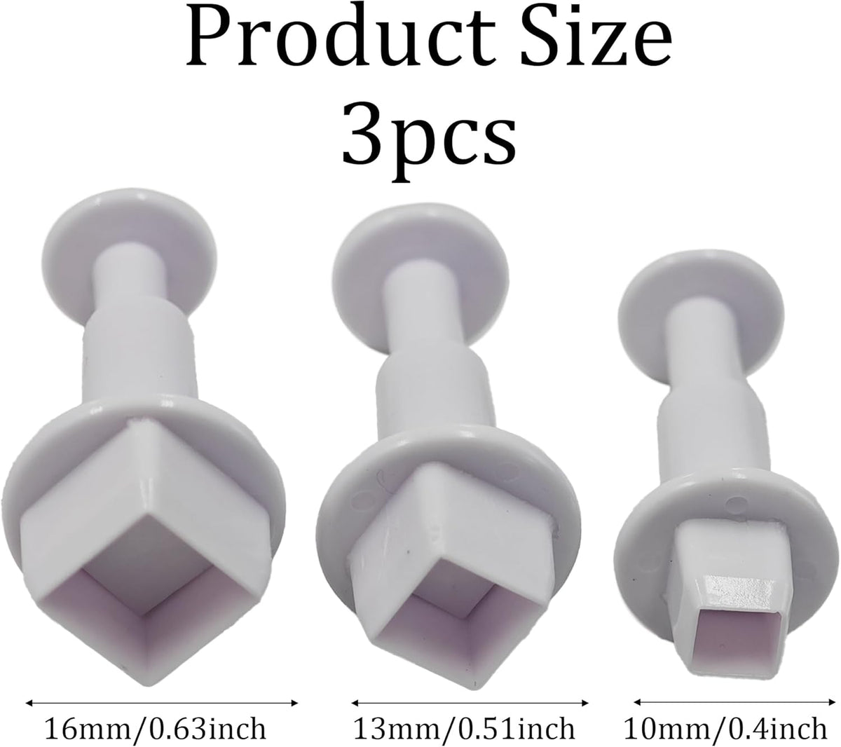 pson 3Pcs Plunger Cookie Cutter Set, Mini Plastic Biscuit Molds for Cake Decorating, Baking, Fondant, and DIY Crafts(Square)