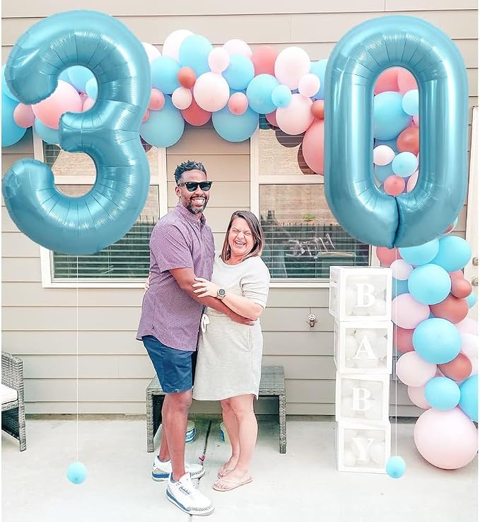 Pearl Blue Number 6 Balloon 40 Inch - Image 3