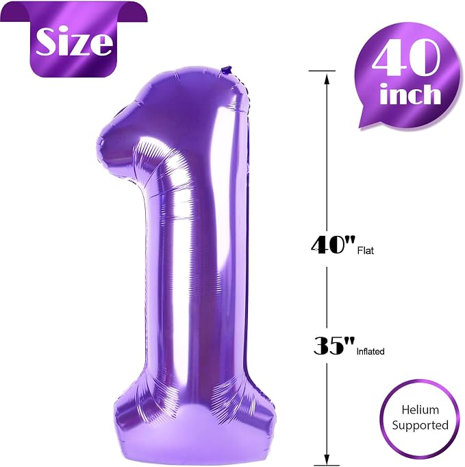 Purple Number 1 Balloon 40 Inch - Image 5