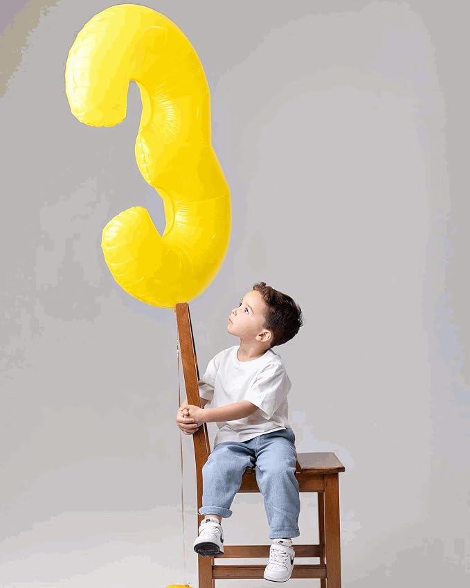 1 Balloon - Macaron Yellow Birthday Number Balloons, 40 Inch Decorations | - Image 7