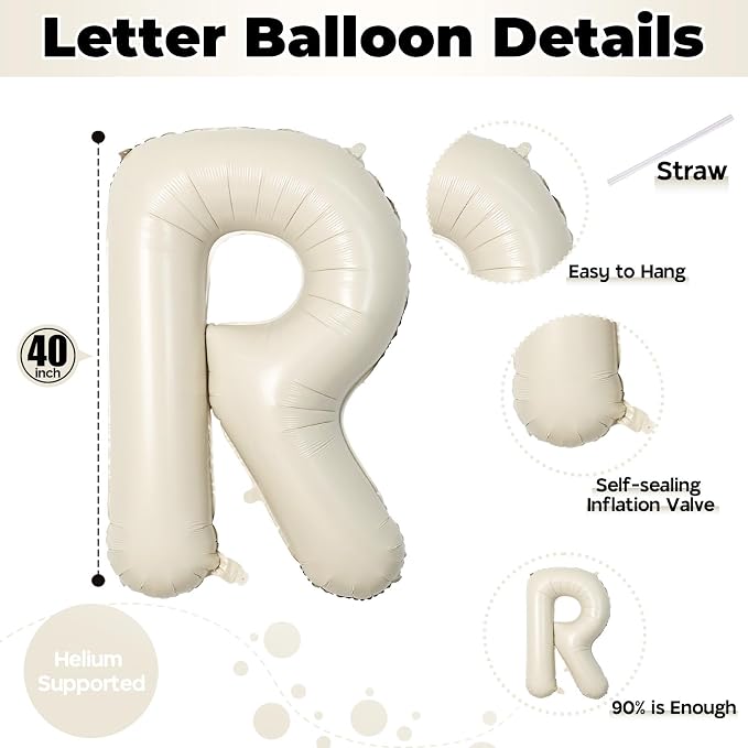 40 Inch Beige MR & MRS Balloons - Image 2