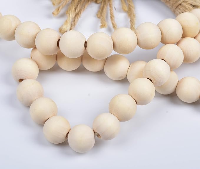 LSKYTOP 60 Inches Wood Bead Garland, Wooden Beads - Image 2