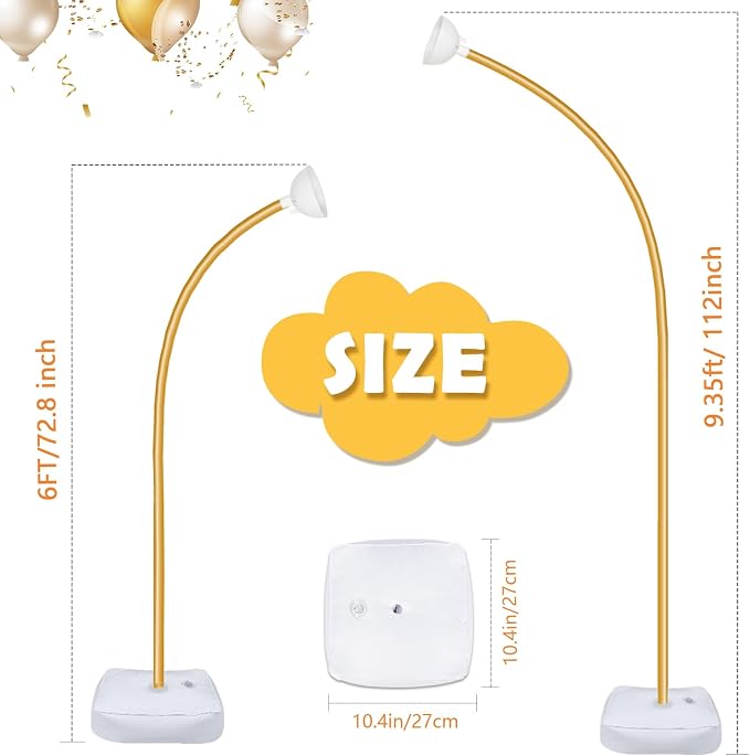 AerWo Balloon Arch Kit 9.35FT & 6FT, Free Bending Half Balloon Arch Stand - Image 2