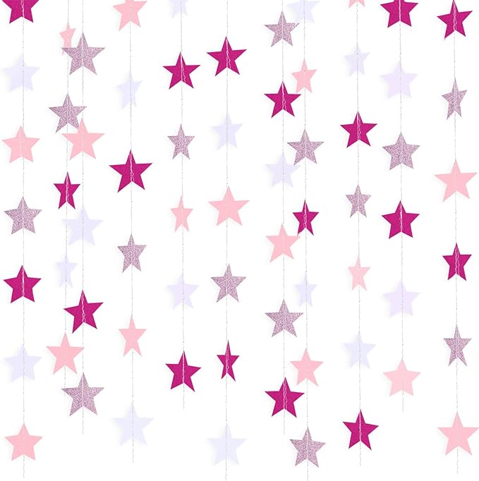 Patelai Glitter Star Garland Banner 2026 Graduation Decor 130 Feet Star Hanging by Patelai
