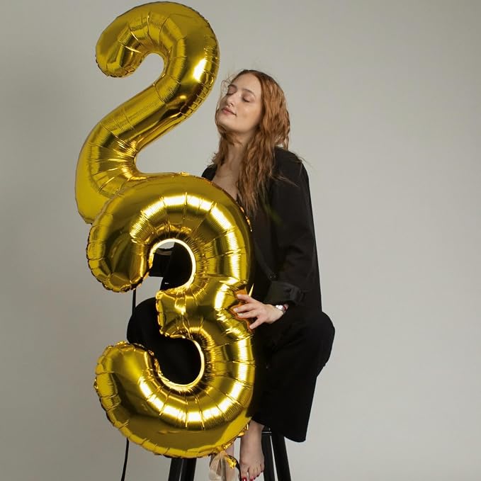 14 Balloon - Gold Birthday Number Balloons, 40 Inch Decorations Men Women | - Image 7