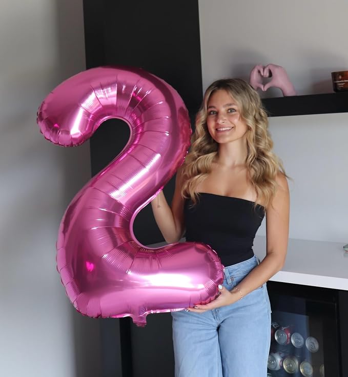 40 Inch Pink Number 1 Balloon Birthday Party Decorations - Image 8