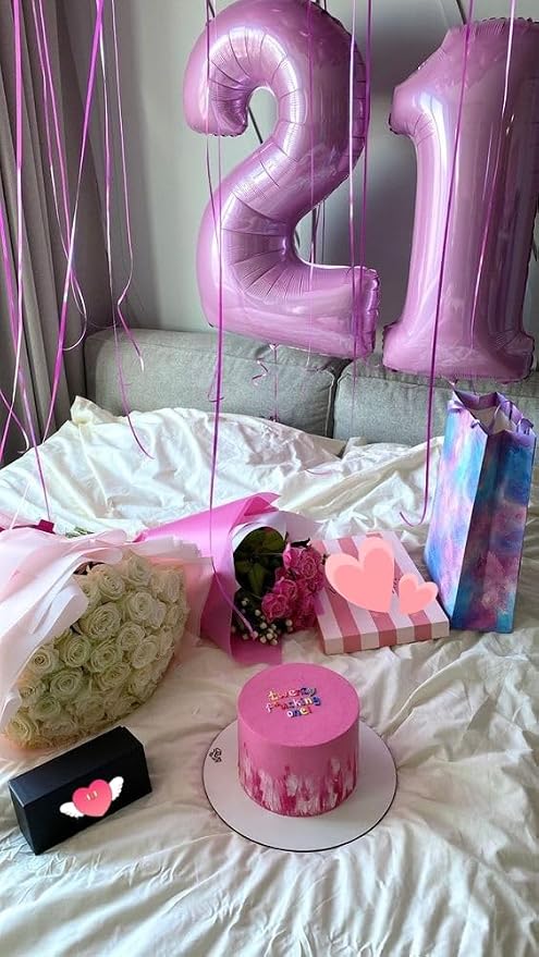 2 Balloon 40 inch Pearl Pink Number Balloons - Image 2