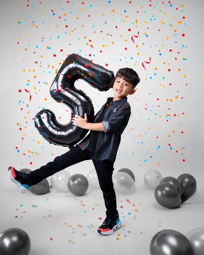 Numbers 40 Balloon 40Inch Black Balloons - Image 2