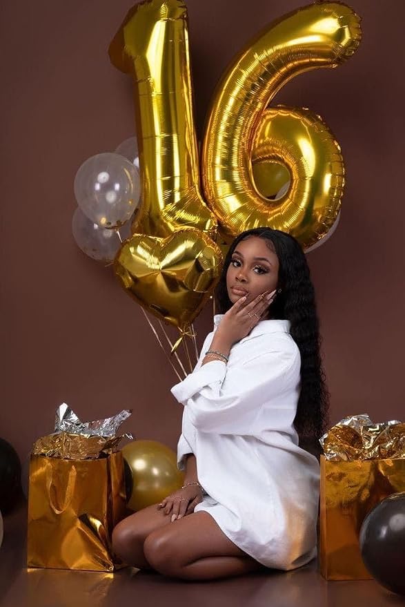 Numbers 18 Balloon 40Inch Gold Balloons - Image 3