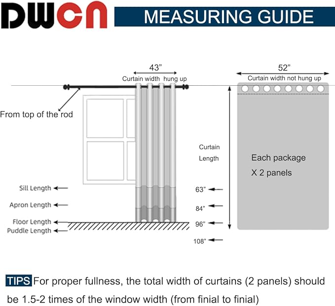 DWCN Room Darkening Curtains for Bedroom - Image 8